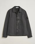 Stone Island Old Effect Garment Washed Zip Overshirt Charcoal