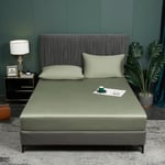 Luofanfei Bambou Drap Housse 140x200cm Vert Sauge Bonnet 30 cm Unie Motif Drap de lit Lyocell Soie Drap-Housse 140 x 200cm Uni Lisse Respirant pour Matelas Épais,140 200