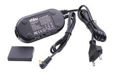vhbw Bloc d'alimentation, chargeur adaptateur compatible avec Canon Powershot D10, D20, S12, S90 appareil photo, caméra vidéo - Câble 2m, coupleur DC