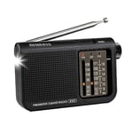 Retekess V117 Poste Radio Portable,FM AM SW Transistors Radio,Radio de Batterie,Excellente Réception,Gros Bouton,Prise Casque,Salle De Bain,Cuisine,Panne de Courant(Noir)