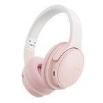 SLuB Casque sans Fil, Casque Bluetooth Pliable, Son Stéréo HD, Microphone HD intégré, 30H D'autonomie, pour Mobile, PC, TV, Jeux, Extérieur, Bureau (Rose)