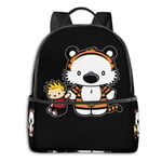 zhengdong Calvin and Hobbes Laptop Bapas Personality Waterproof Travel Daypa with Bottle Side Poets