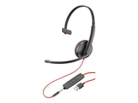 Poly Blackwire 3215 - Blackwire 3200 Series - micro-casque - sur-oreille - filaire - USB-A, jack 3,5mm - noir - Certifié Skype, certifié Cisco Jabber, Certifié Avaya