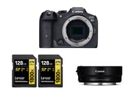 Canon EOS R7 kamerahus inkludert EF-R mount adapter + 2x 128gb m