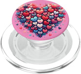 Cute Heart with Flowers and Hearts for Valentine's Day PopSockets PopGrip for MagSafe