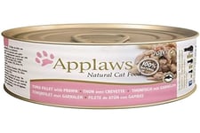 Applaws Nourriture Pâtée pour Chat Étain Thon Filet/Crevettes - 70 g