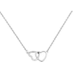 Interlock Heart Silver Hänge Halsband Dainty Infinity Eternity Kärlek Choker Halsband Söta Initial Hjärta Justerbar Flickvän Halsband Present