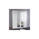 Armoire 4 portes avec miroirs 180x58x210 cm blanc - STAFI