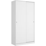 Pegane - Armoire à portes coulissantes coloris blanc brillant - Longueur 100 x Profondeur 50 x Hauteur 204 cm