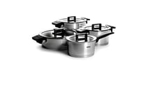 Woll Concept NCSET001 Lot de 8 casseroles en acier inoxydable avec induction Compatible avec tous les types de plaques de cuisson