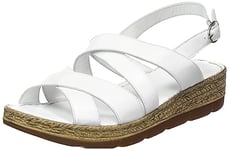 Andrea Conti Sandales pour Femme Talon, Blanc, 36 EU