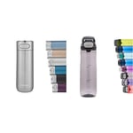 Contigo Luxe Autoseal Travel Mug, Stainless Steel Thermal Mug, Vacuum Flask, Leakproof Tumbler, Stainless Steel, 470 ml & Cortland Autoseal Water Bottle, 720 ml, Smoke Gray