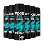 AXE Déodorant Homme Spray Apollo, 48h non-stop frais, Parfum sauge et bois de cèdre (Lot de 6x200ml)