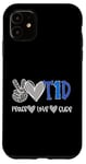 Coque pour iPhone 11 Peace Love Cure : sensibilisation au diabète de type 1 (T1D)