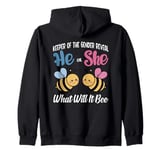 Keeper of The Gender Reveal He or She What Will It Bee Zip Hoodie