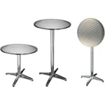 HI - Table de bistro-bar pliable Aluminium Rond 60 x 60 x (58-115) cm