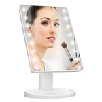 Vivo Technologies 16 LED Touch Vanity Makeup Mirror Touch Controlled Mirror Portable Makeup Mirror Tabletop Cosmetic Light 180°Swivel Rotation Tray UK White