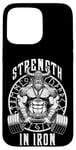 Coque pour iPhone 15 Pro Max Viking Gym Warrior Strength In Iron Deadlift Poids Fitness