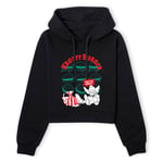 The Simpsons Krusty Burger Women's Cropped Hoodie - Black - XS - Black