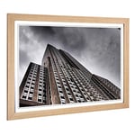 Big Box Art Framed Print of Empire State Building New York City (4) Design | Wall Art Picture | Home Decor for Kitchen, Living Room, Bedroom, Hallway, Oak, A2 / 24.5x18 Inch / 62x45cm