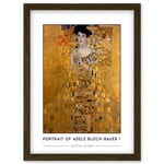 Gustav Klimt Portrait Of Adele Bloch-Bauer I The Lady in Gold Painting Artwork Framed Wall Art Print A4