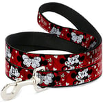 Buckle Down Dl-6ft-wdy290-w pour Animal Domestique Leash-Mickey et Minnie Hugs & Kisses Poses Rouge/Blanc, 6 'L-1.5 "W