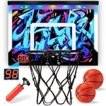 HappyGoLucky Mini Basketball Hoop for Kids, Toys for 4-14 Year Old Boys Gifts Basketball Hoop and Stand Boys Toys Age 4-14 Mini Basketball Hoop for Door Fortnite Gifts for Boys Christmas Gifts,Blue