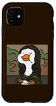 Coque pour iPhone 11 Portrait drôle de canard Lisa, canard hilarant Mona Lisa Art Humour