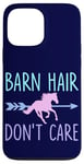 Coque pour iPhone 13 Pro Max Équitation Barn Hair Don't Care Funny Equestrian Rider