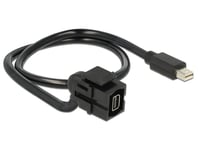 DELOCK – Keystone Module mini DisplayPort female 110° > mini DisplayPort male with cable black (8