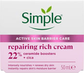 Simple Repairing Rich Face Cream Facial Moisturiser with 22% Ceramide 50 Ml