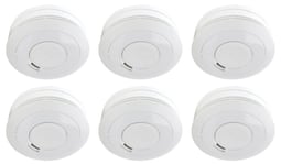 6 x Aico EI650RF RadioLINK Optical Smoke Alarms with 10 Year Lithium Battery