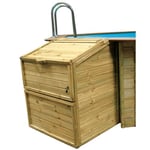 Coffre de filtration pour piscine - Bois - H133cm  