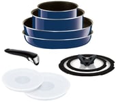 NEW T-Fal Frying pan 9 set Gas Fire only L61491 Blue Japan Import EMS