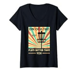 Womens One of us two plays better than you Frisbee Disc Golf V-Neck T-Shirt