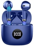 Wireless Earbuds, Bluetooth 5.3 Headphones in Ear with 4 ENC Noise Cancelling Mic, Bluetooth Earbuds 40H Playtime, 2024 HiFi Stereo Deep Bass Wireless Earphones, IP7 Waterproof USB-C Fast Charge Blue