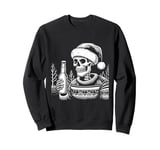 Skeleton Santa Hat Halloween Funny Bones Skull Men Women Sweatshirt