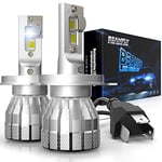 BEAMFLY Ampoule H4 LED Voiture 18000LM, HB2 9003 Lampes de Phares, Kit de Conversion Halogène 12V, 6000K Blanche Puissante