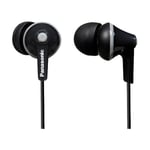 Panasonic RP-HJE125E-K Ergofit In-Ear Wired Earphones with Powerful Sound, Comfo