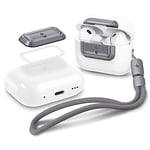 Spigen Lock Fit M [EZ FIT] Secure Lock Closure Protective Clip Compatible with AirPods Pro 2 (2023/2022) / AirPods Pro (2019) with Strap - Gray