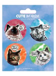 CUTE BUT ABUSIVE CATS 4 Sticker Set: sweary you f*ck idiot arse kitten fun gift