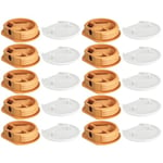 cyclingcolors 10x Ferrure d'assemblage beige avec cache en plastique idéal caravane bateaux vans camping-cars camions aménagés Connecteur Fixation Meuble Cuisine, capuchon blanc