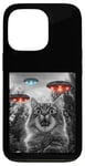 Coque pour iPhone 13 Pro Maine Coon Cat Selfie avec Alien OVNI Homme, Femme, Enfant