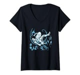 Womens Marvel Spider-Man Swing Blue Sketch V-Neck T-Shirt