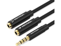 3.5Mm (Male) To 2X3.5Mm (Female) Stereo Splitter Vention Bbvby 30Cm (Black)