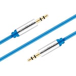 Sentivus 2 m Aux Cable, Audio Jack Cable 3.5 mm for iPhones, iPads, Smartphones, Tablets and Other Stereo Devices, Blue