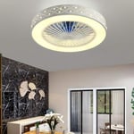 GaoF Ceiling Fans with Lighting，Infinite Dimming Invisible Fan Led Ceiling Light Control Dimmable Ultra-Quiet Fan Chandelier，Acrylic Ceiling Lamp for Living Room Bedroom