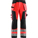 High vis byxor high vis red/ort