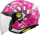 LS2, Casque Moto Jet Enfant Funny II Paws Gloss Pink, L