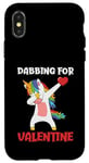 Coque pour iPhone X/XS Dabbing Unicorn Saint-Valentin Love